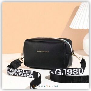 NEW Black Leather Crossbody Purse Bag